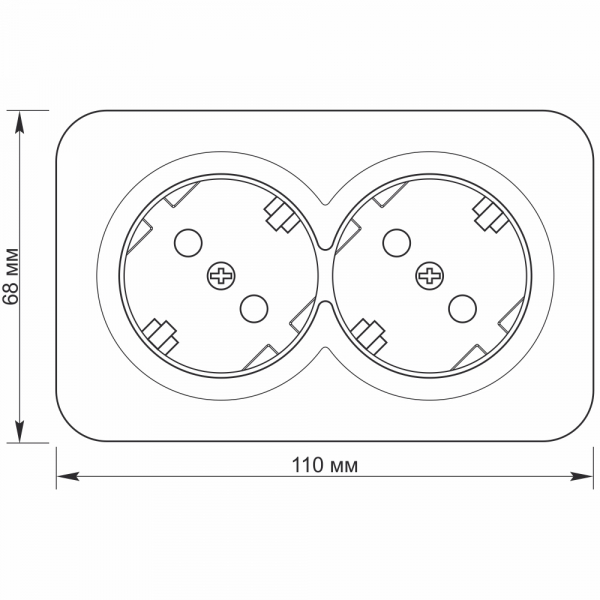 Рамка двухместная бытовая с заземлением Videx IP20 белый VF-BNS22G-W