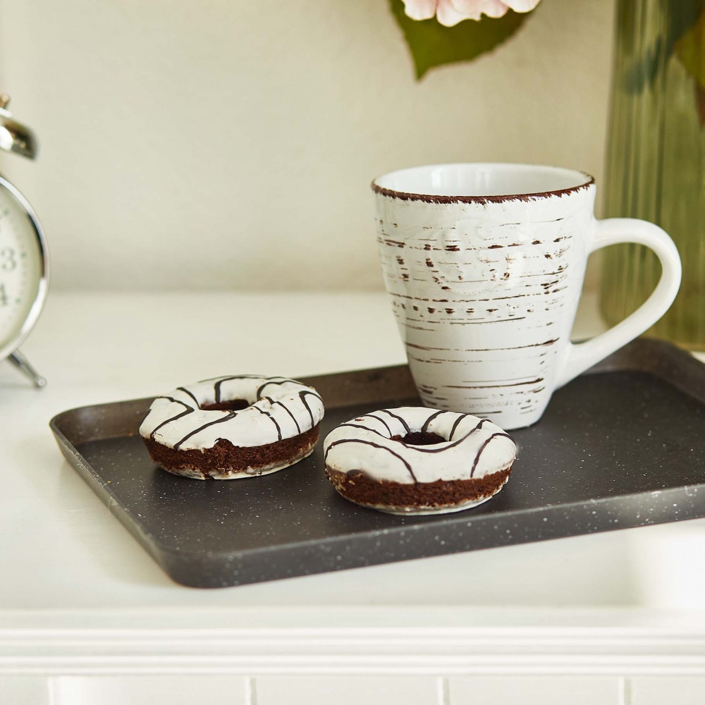 Поднос Алеана для кофе 29,5х21х1,5 см серый камень