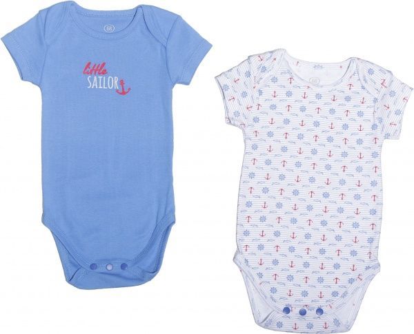 Боді дитяче Фламінго 2 шт. р.68 джинс/білий 388-1007 