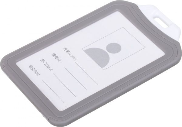 Бейдж вертикальний сірий 11,5x7 см