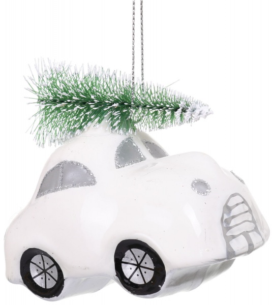 Ялинкова іграшка у формі автомобіля з ялинкою 4,5 см 