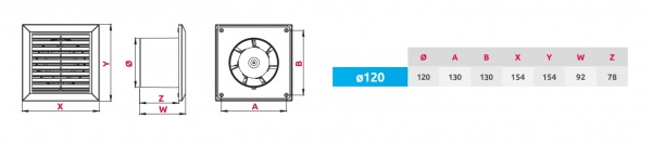 Вентилятор канальний Awenta CLASSIC 120 WC120