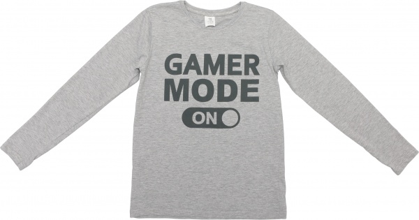 Реглан для хлопчика Luna Kids Game mode on р.146 сірий меланж 