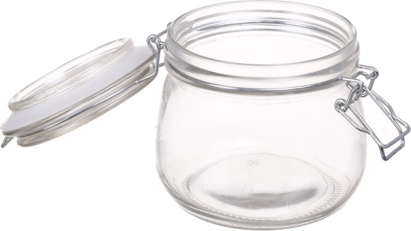 Ємність для зберігання з бугельною кришкою 500 мл скло Koopman