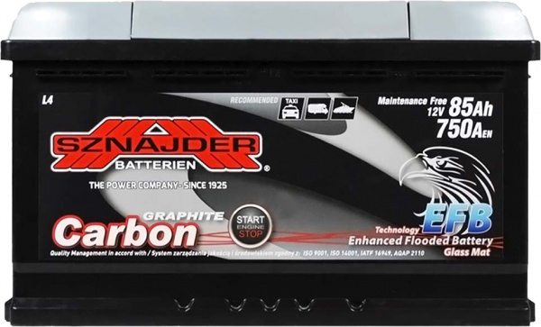 Аккумулятор автомобильный SZNAJDER Carbon Start Stop EFB (585 05) 85Ah 750A 12V «+» справа