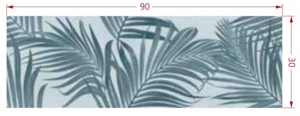 Плитка Ceramika Color Spettacolo Decoro Foliage Azzurro Rett SCP010 30x90 