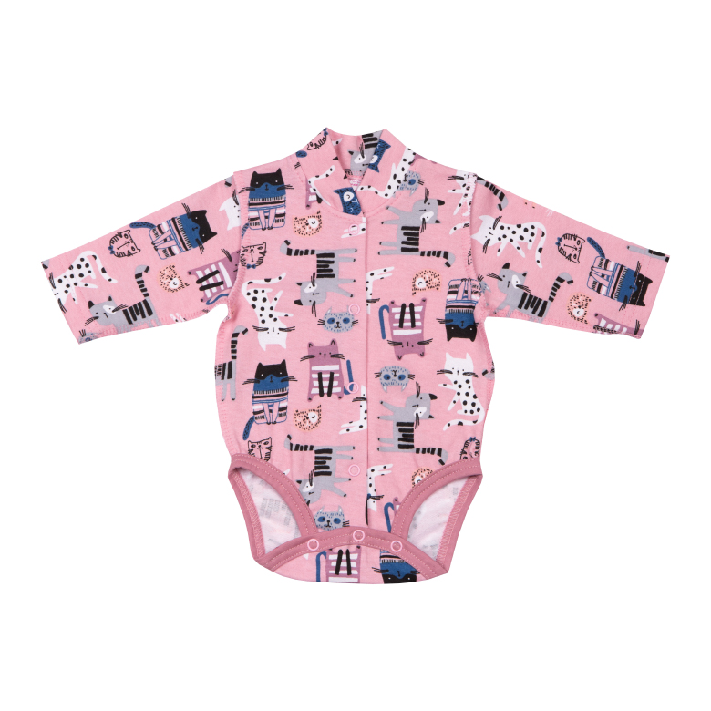 Боди для девочки GABBI Котики р.80 розовый 13868