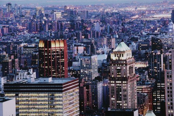 Репродукция Панорама города Нью-Йорк США 00007 96x48 см 