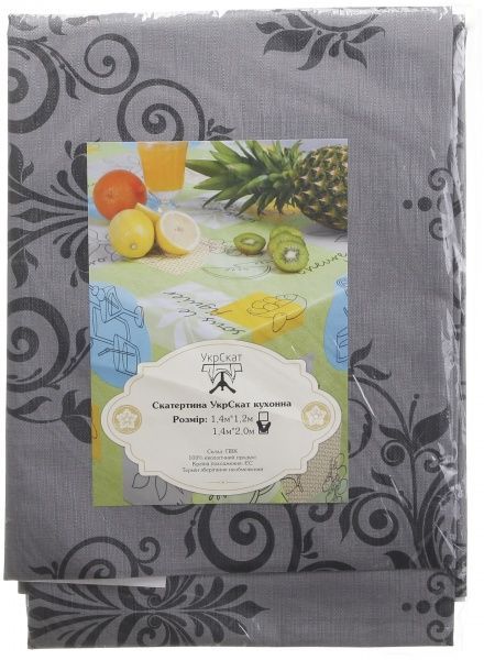 Скатерть Премиум 5734420а12 140x120 см серый УкрСкат 