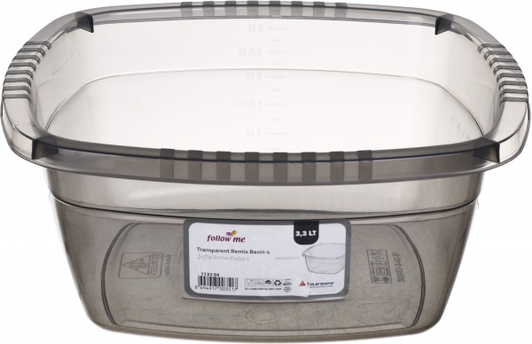 Миска квадратна напівпрозора сіра 3 л Follow Me