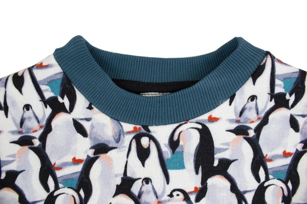 Костюм Маленькие люди Пингвины р.134 морская волна 