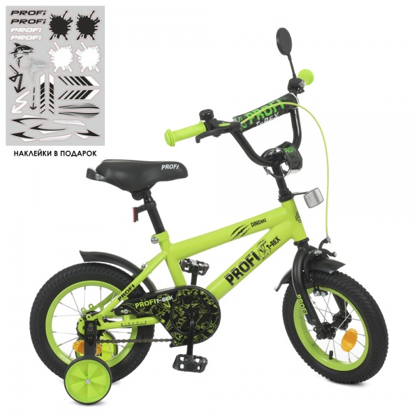 Велосипед детский PROF1 Dino зелено-черный Y1271-1 