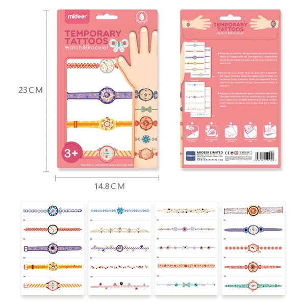 Набор наклеек-татуировок Mideer часы и браслеты для девочки MD4102