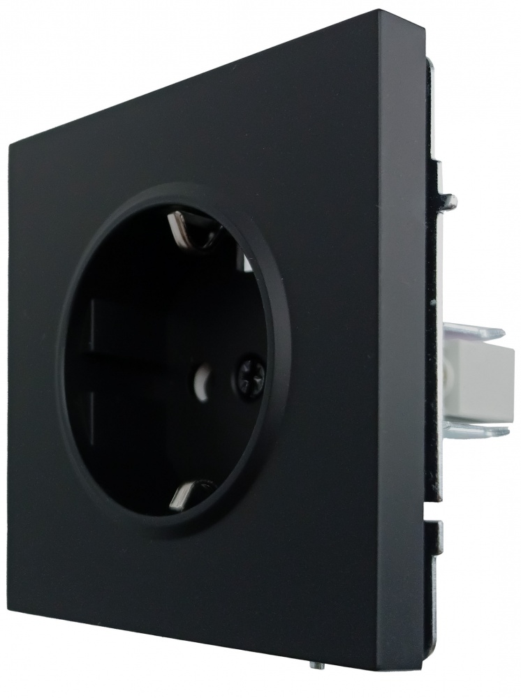 Механізм розетки побутова із заземленням HausMark Juna IP20 чорний