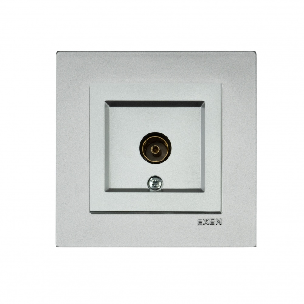 Механізм розетки TV прохідна без заземлення EXEN Karell IP20 срібло 290-001003-257