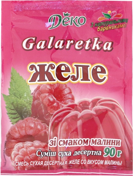 Желе со вкусом малины 90 г Деко (4820076011351) 