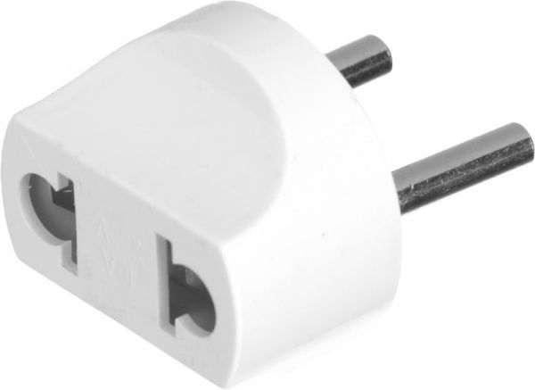 Переходник сетевой универсальный England (малый) без заземления белый 2-0157 