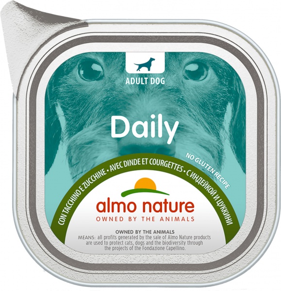 Консерва для собак для всех пород Almo Nature Daily Dog индейка и кабачок 100 г