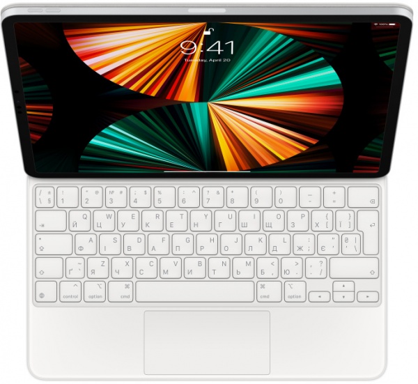 Клавіатура бездротова Apple Magic Keyboard для iPad Pro 12.9 inch (5th generation) Ukrainian (MJQL3UA/A) white 