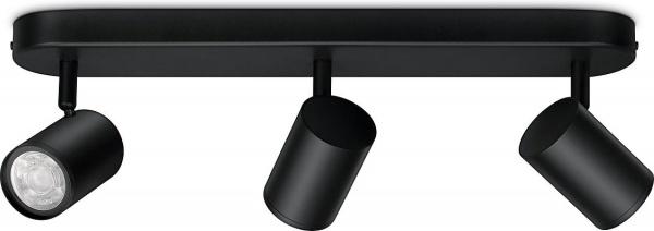 Спот WiZ IMAGEO Spots 3x5W 2200-6500K RGB Wi-Fi черный 