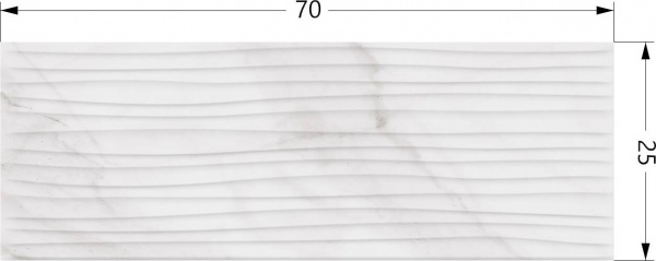 Плитка EcoCeramic ESSENTIAL WHITE RLV 25х70 