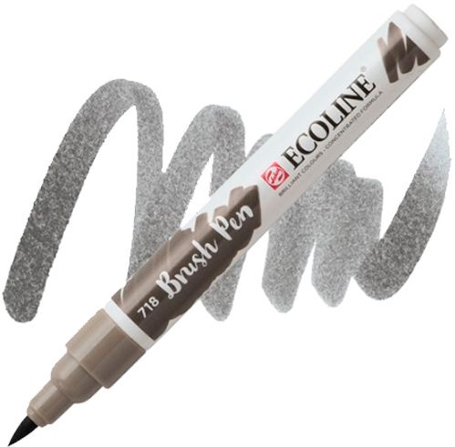 Маркер акварельний Ecoline Talens Brushpen 718 11507180 сірий теплий 