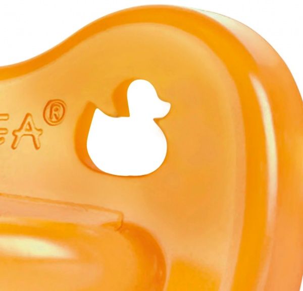 Соска-пустышка Hevea Duck анатомическая от 0 до 3 месяцев Оранжевая