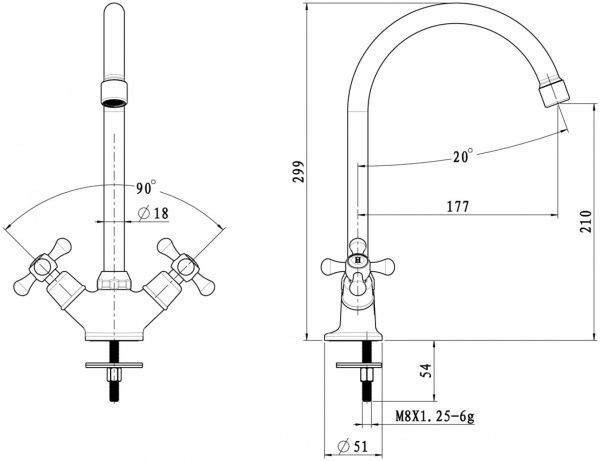 Змішувач для кухні Mixxen Рома MXAL0354BR