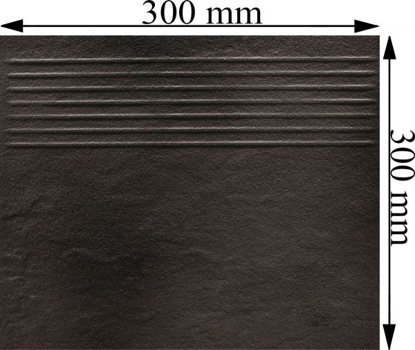 Клінкерна плитка Солар графіт Сходинка структурна 30x30 Cersanit