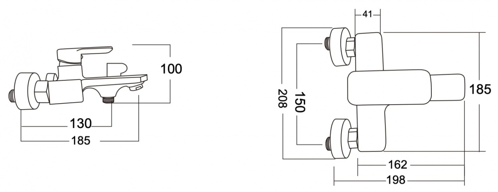 Смеситель для ванны Mixxen NITRA хром с/акс. MXXI0762