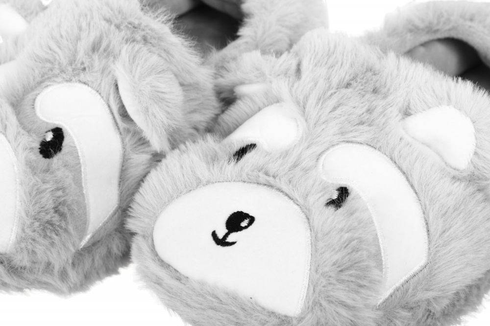 Тапочки детские HW з аркою Енот р.32-33 серый NULL