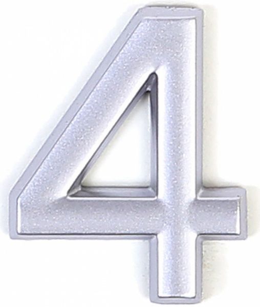 Цифра 4 пластик матовий хром 40 мм Larvij LNP4 MS #4