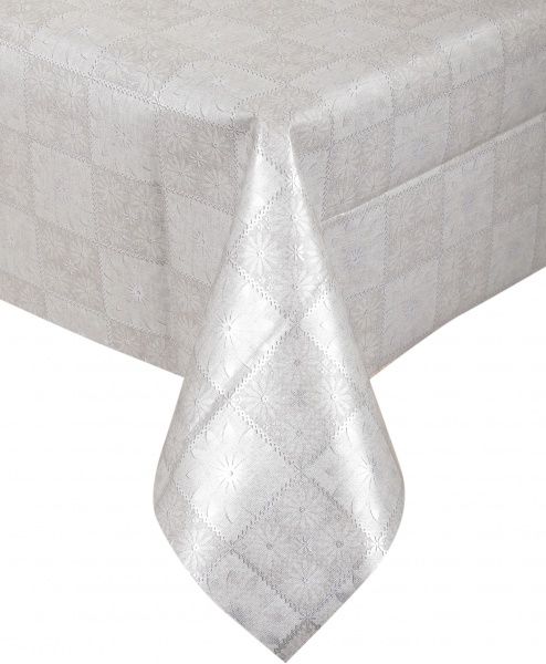 Скатерть Цветок 140x240 см серебристый Dariana 
