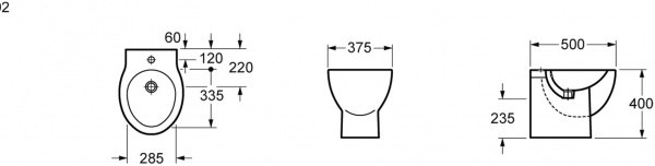 Биде EGO STYLE MILANO напольное