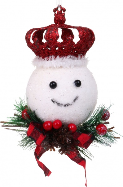 Шар новогодний с декором HF20H11 d 80 мм белый