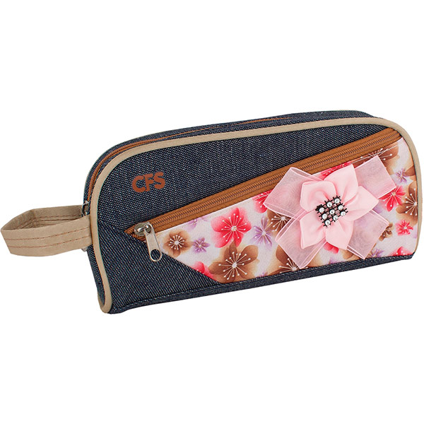 Пенал Jean Flower CF85344 Cool For School коричневийрожевийсірий