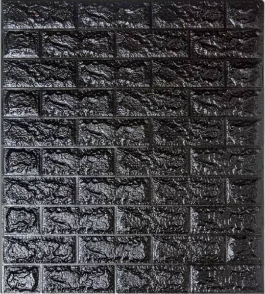 3D-панель с ПВХ Кирпич черный 770x700x5 мм 