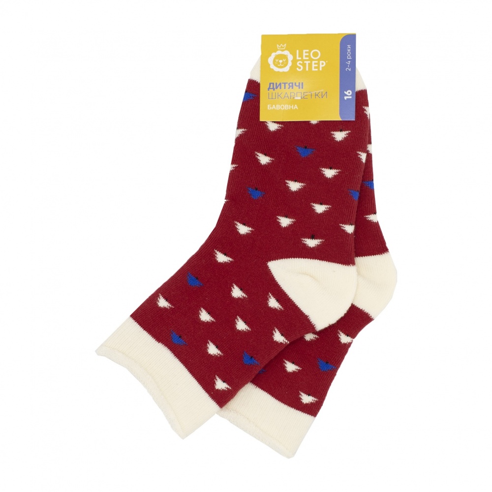 Шкарпетки дитячі унісекс Leostep 1008016023 р. 34-37 червоний із малюнком