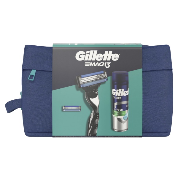 Подарунковий набір для чоловіків Gillette станок Gillette Mach 3 + Гель для гоління 200 мл