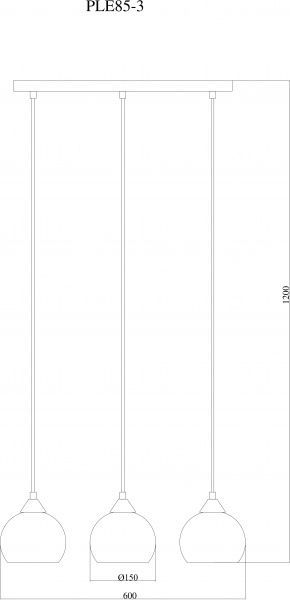 Підвіс Accento lighting Bordo ALPL-PLE85-3 3x60 Вт E27 хром 