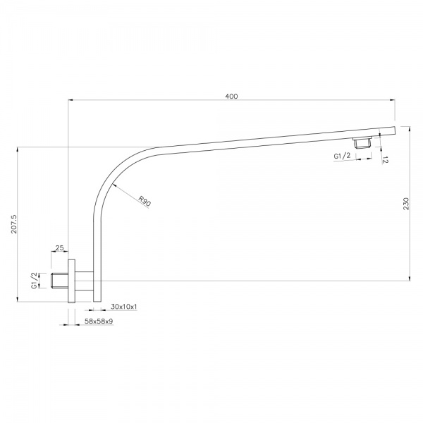 Кронштейн настінний для душу Imprese SH01-3010400B