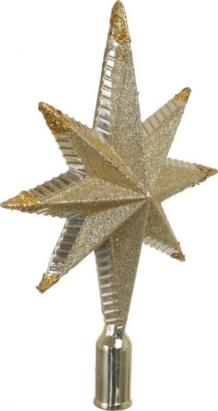 Верхушка для елки Рождественская звезда 28х17 см комбинированная золотой 