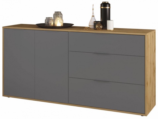 Комод SOKME 2Д/3Ш Нитро дуб вотан/серый 