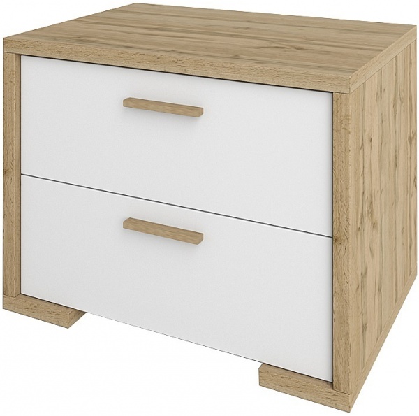 Тумба прикроватная SOKME Франческа белый / дуб вотан 