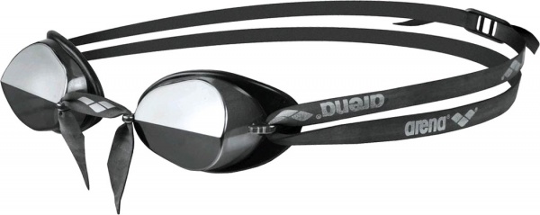Очки для плавания Arena SWEDIX MIRROR 92399-55 универсальный черный с серебристым