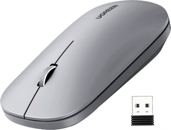 Мишка бездротова UGREEN MU001 Portable Wireless Mouse gray (90373) 