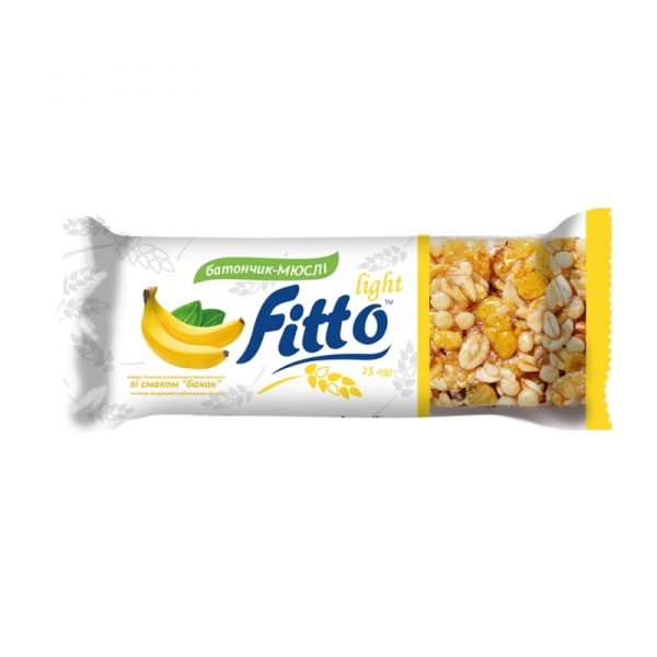 Батончик-мюсли Fitto Light со вкусом банана глазированный 25 г