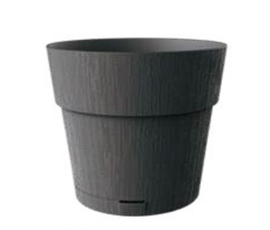 Горщик посадковий пластик Ethica 30x29 см круглий антрацит 11,8 л Stefanplast (68151) — фото 1