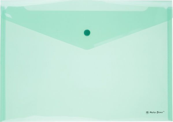 Папка-конверт А4 на кнопке зеленая Nota Bene