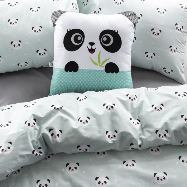 Подушка игрушка Панда 45x45 см мятный IDEIA 